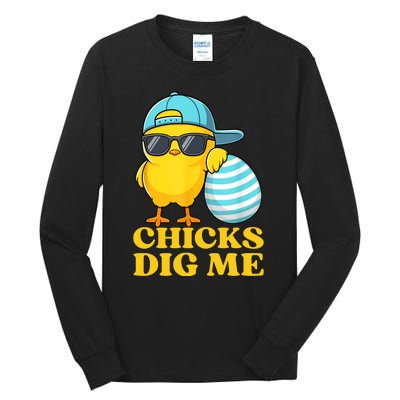 Chicks Dig Me Easter Happy Easter Funny Tall Long Sleeve T-Shirt