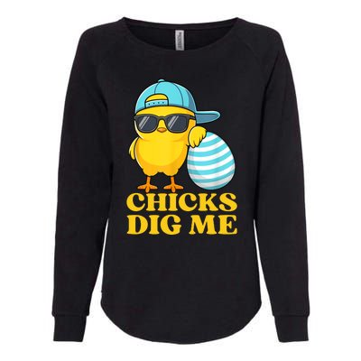 Chicks Dig Me Easter Happy Easter Funny Womens California Wash Sweatshirt