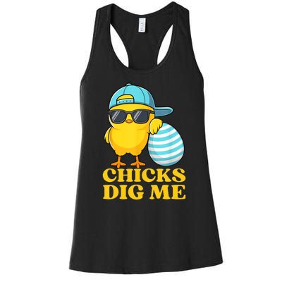 Chicks Dig Me Easter Happy Easter Funny Women's Racerback Tank