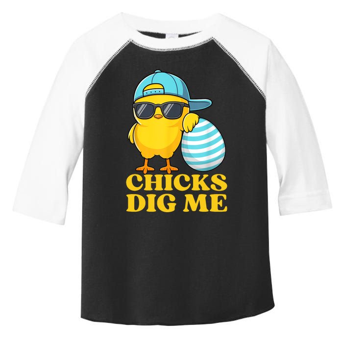 Chicks Dig Me Easter Happy Easter Funny Toddler Fine Jersey T-Shirt