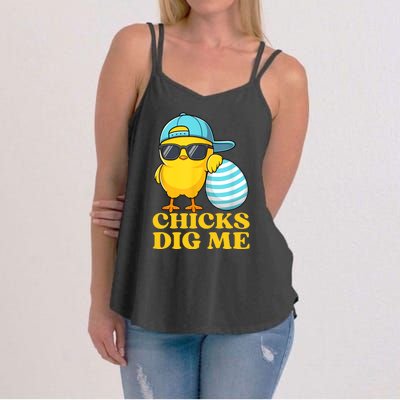 Chicks Dig Me Easter Happy Easter Funny Women's Strappy Tank