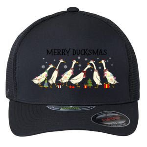 Christmas Duck Merry Duckmas Merry Christmas Holiday Season Flexfit Unipanel Trucker Cap