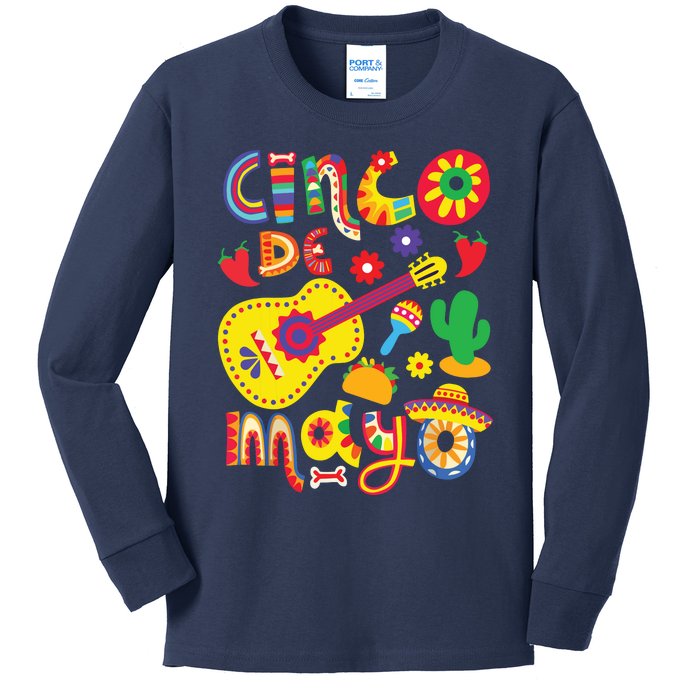 Cinco De Mayo Mexican Fiesta 5 De Mayo Kids Long Sleeve Shirt