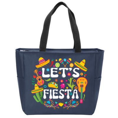 Cinco De Mayo Party Lets Fiesta Mexican Zip Tote Bag