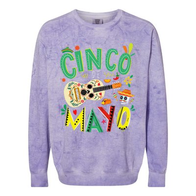 Cinco De Mayo Lets Fiesta Squad 5 De Mayo Mexican Fiesta Colorblast Crewneck Sweatshirt