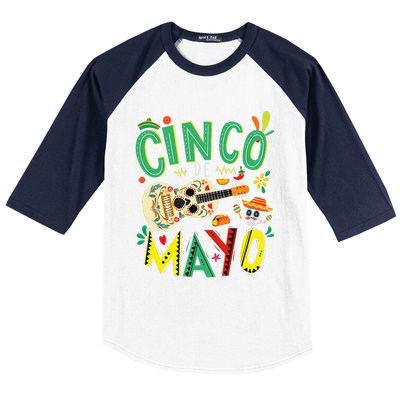 Cinco De Mayo Lets Fiesta Squad 5 De Mayo Mexican Fiesta Baseball Sleeve Shirt