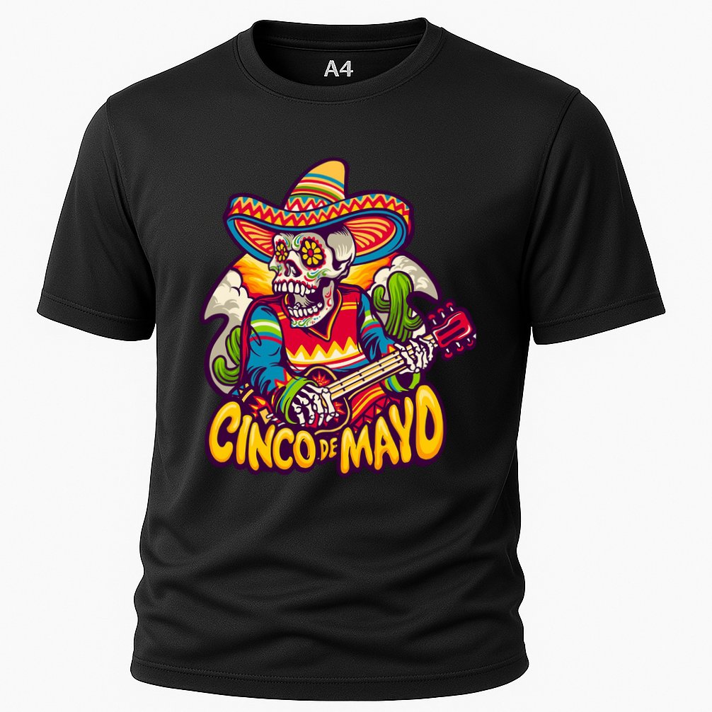 Cinco De Mayo Skull Fiesta Cooling Performance Crew T-Shirt