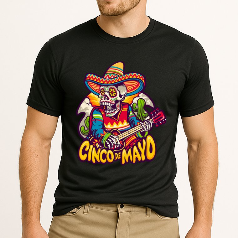 Cinco De Mayo Skull Fiesta Cooling Performance Crew T-Shirt