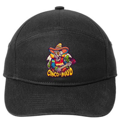 Cinco De Mayo Skull Fiesta 7-Panel Snapback Hat