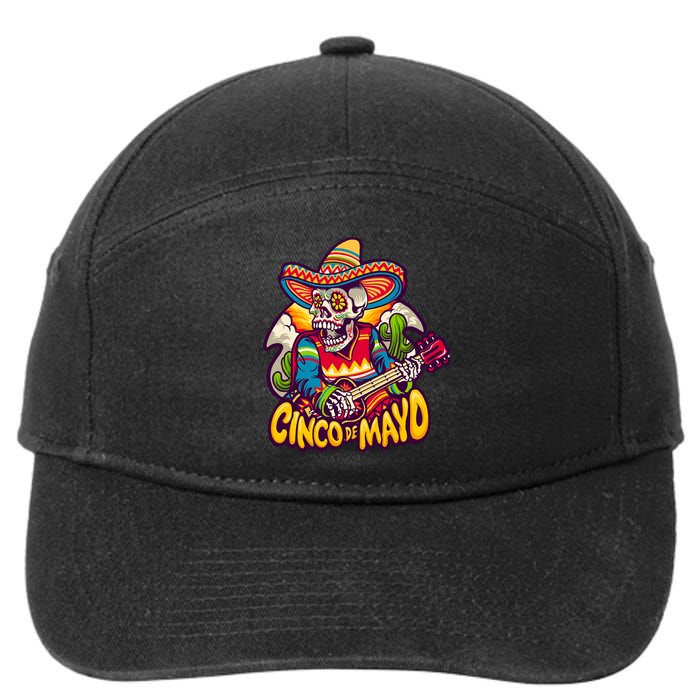 Cinco De Mayo Skull Fiesta 7-Panel Snapback Hat