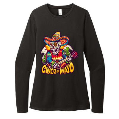 Cinco De Mayo Skull Fiesta Womens CVC Long Sleeve Shirt