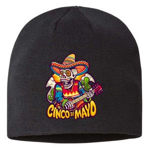 Cinco De Mayo Skull Fiesta Sustainable Beanie