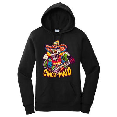 Cinco De Mayo Skull Fiesta Women's Pullover Hoodie