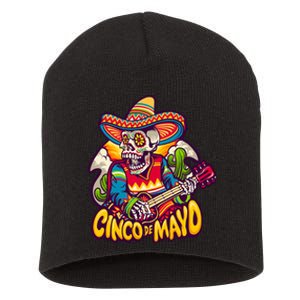 Cinco De Mayo Skull Fiesta Short Acrylic Beanie