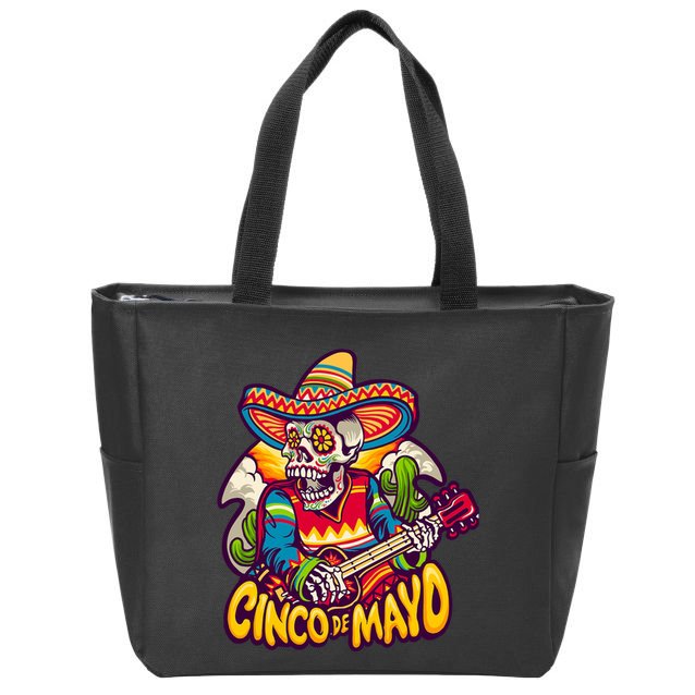 Cinco De Mayo Skull Fiesta Zip Tote Bag