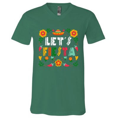 Cinco De Mayo Party Lets Fiesta Mexican V-Neck T-Shirt