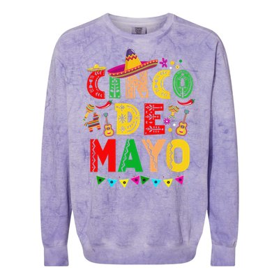 Cinco De Mayo Mexican Fiesta 5 De Mayo Colorblast Crewneck Sweatshirt