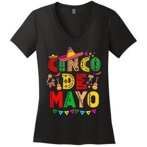 Cinco De Mayo Mexican Fiesta 5 De Mayo Women's V-Neck T-Shirt