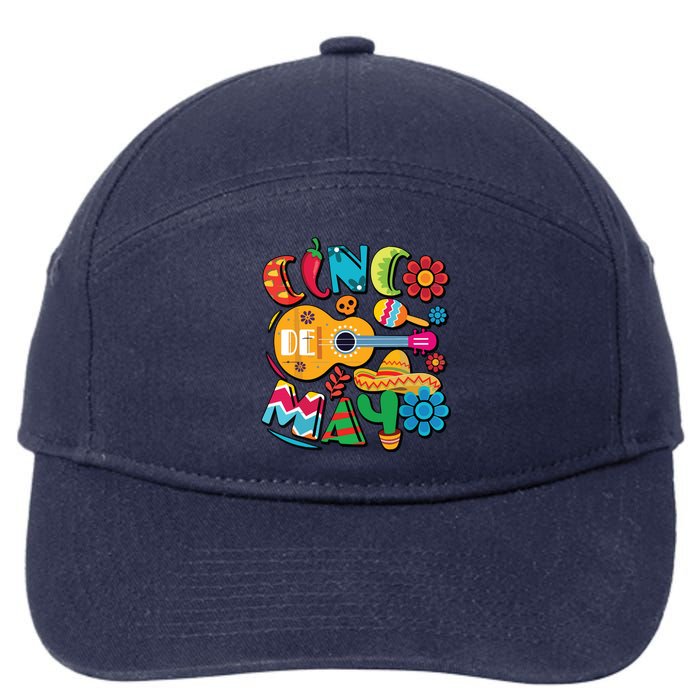 Cinco De Mayo Mexican Fiesta 5 De Mayo 7-Panel Snapback Hat