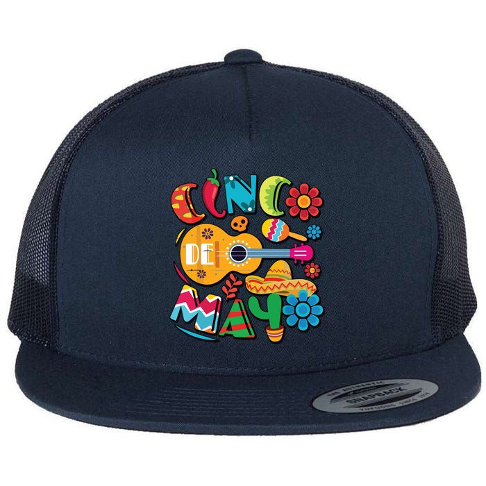 Cinco De Mayo Mexican Fiesta 5 De Mayo Flat Bill Trucker Hat