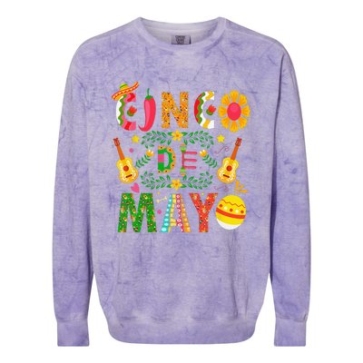 Cinco De Mayo Mexican Fiesta 5 De Mayo Colorblast Crewneck Sweatshirt