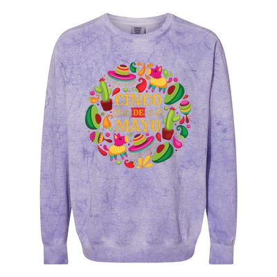 Cinco De Mayo Mexican Fiesta 5 De Mayo Colorblast Crewneck Sweatshirt