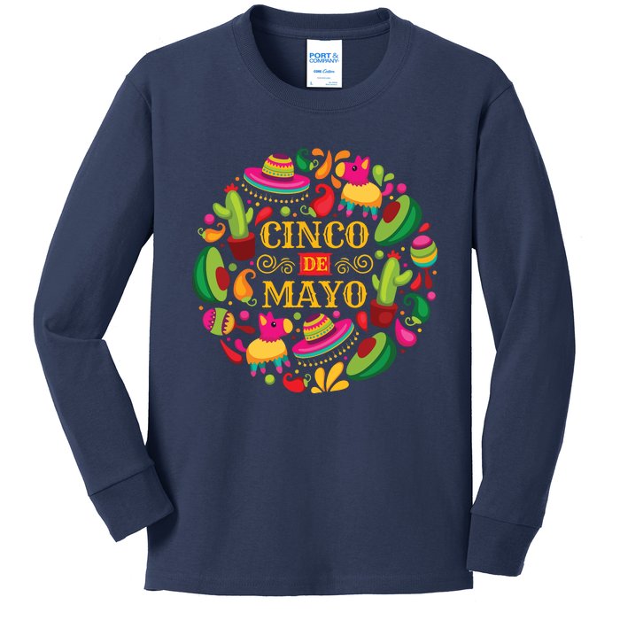 Cinco De Mayo Mexican Fiesta 5 De Mayo Kids Long Sleeve Shirt