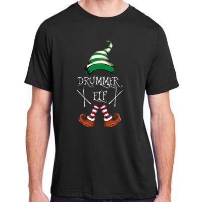 Christmas Drums Music Elf Family Gift Drummer Elf Adult ChromaSoft Performance T-Shirt