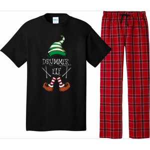 Christmas Drums Music Elf Family Gift Drummer Elf Pajama Set