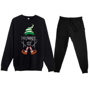 Christmas Drums Music Elf Family Gift Drummer Elf Premium Crewneck Sweatsuit Set