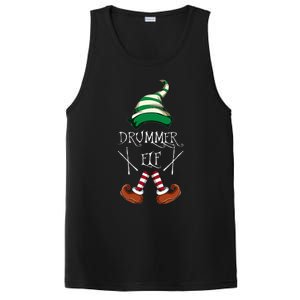 Christmas Drums Music Elf Family Gift Drummer Elf PosiCharge Competitor Tank