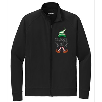 Christmas Drums Music Elf Family Gift Drummer Elf Stretch Full-Zip Cadet Jacket