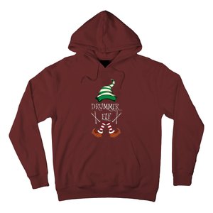 Christmas Drums Music Elf Family Gift Drummer Elf Hoodie