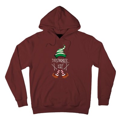 Christmas Drums Music Elf Family Gift Drummer Elf Hoodie