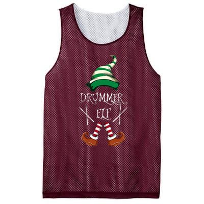 Christmas Drums Music Elf Family Gift Drummer Elf Mesh Reversible Basketball Jersey Tank