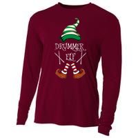 Christmas Drums Music Elf Family Gift Drummer Elf Cooling Performance Long Sleeve Crew