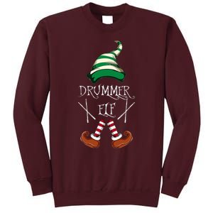 Christmas Drums Music Elf Family Gift Drummer Elf Tall Sweatshirt