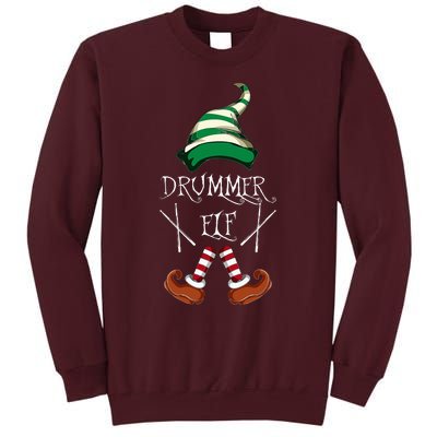 Christmas Drums Music Elf Family Gift Drummer Elf Tall Sweatshirt