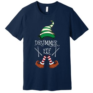 Christmas Drums Music Elf Family Gift Drummer Elf Premium T-Shirt