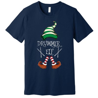 Christmas Drums Music Elf Family Gift Drummer Elf Premium T-Shirt