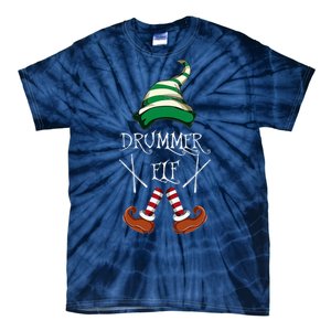 Christmas Drums Music Elf Family Gift Drummer Elf Tie-Dye T-Shirt