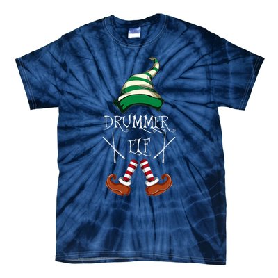 Christmas Drums Music Elf Family Gift Drummer Elf Tie-Dye T-Shirt