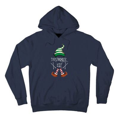 Christmas Drums Music Elf Family Gift Drummer Elf Tall Hoodie