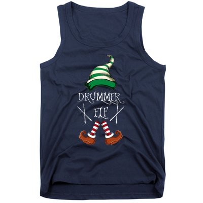 Christmas Drums Music Elf Family Gift Drummer Elf Tank Top