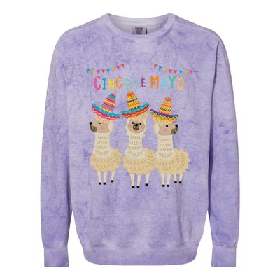 Cinco De Mayo Llama Fiesta Ultimate Party Vibe May 5th Colorblast Crewneck Sweatshirt