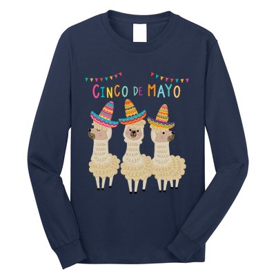 Cinco De Mayo Llama Fiesta Ultimate Party Vibe May 5th Long Sleeve Shirt