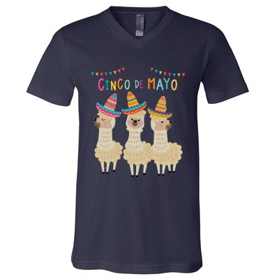 Cinco De Mayo Llama Fiesta Ultimate Party Vibe May 5th V-Neck T-Shirt