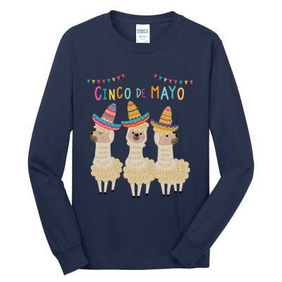 Cinco De Mayo Llama Fiesta Ultimate Party Vibe May 5th Tall Long Sleeve T-Shirt