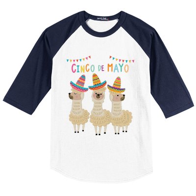 Cinco De Mayo Llama Fiesta Ultimate Party Vibe May 5th Baseball Sleeve Shirt