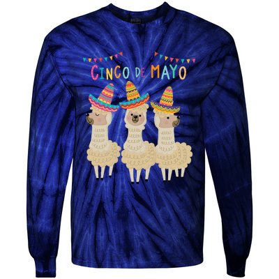 Cinco De Mayo Llama Fiesta Ultimate Party Vibe May 5th Tie-Dye Long Sleeve Shirt